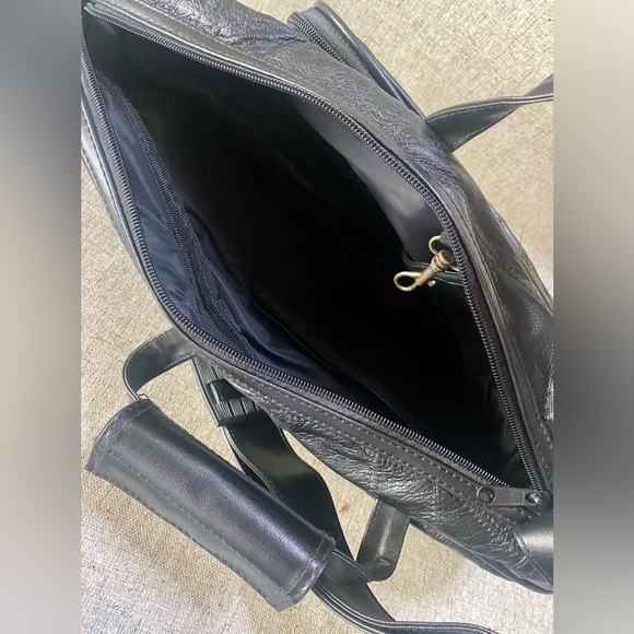 Comfort Carry-All Crossbody Sling Black Patchwork Shoulder Bag Ergo Purse Unisex - Picture 14 of 16